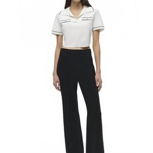NEW JONATHAN SIMKHAI margaret cropped polo in ivory